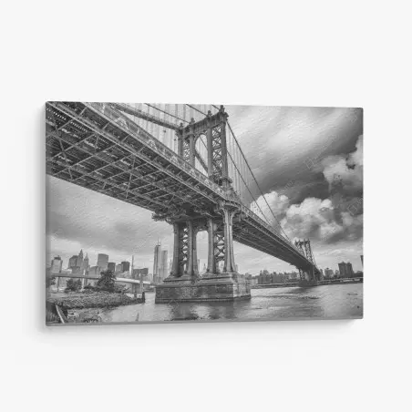 Tableau sur toile perspective grand angle du pont de Manhattan – Wallnifity®