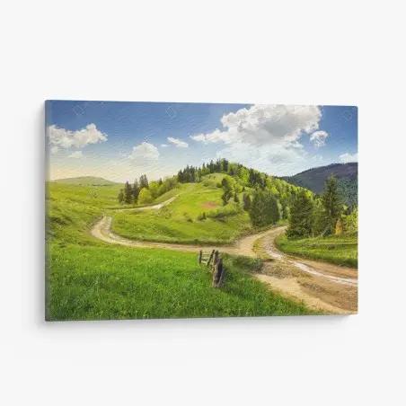 Tableau sur toile promenade au carrefour des collines – Wallnifity®