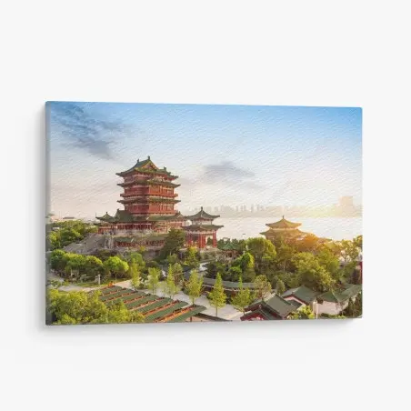 Tableau sur toile paysage historique du pavillon de Tengwang – Wallnifity®