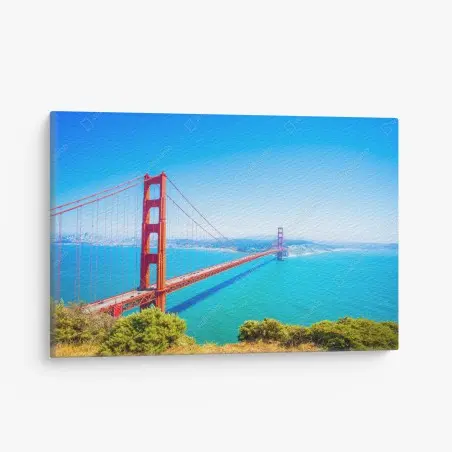 Tableau sur toile vue panoramique du Golden Gate sur l'océan – Wallnifity®