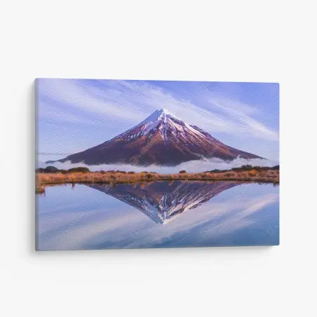 Tableau sur toile reflet montagneux au crépuscule – Wallnifity®