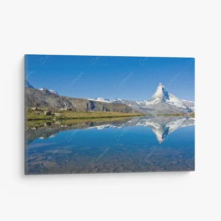 Tableau sur toile reflet du Cervin sur le lac alpin – Wallnifity®