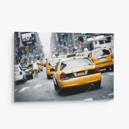 Tableau sur toile taxis jaunes en mouvement à New York – Wallnifity®