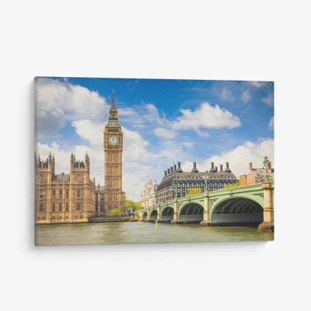 Tableau sur toile Big Ben et le pont de Westminster sur la Tamise – Wallnifity®