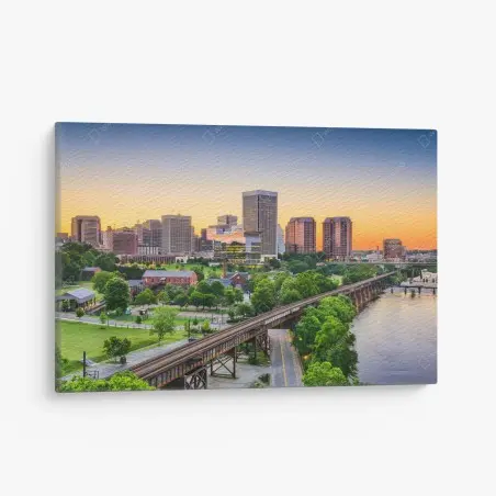 Tableau sur toile skyline de Richmond au coucher du soleil – Wallnifity®