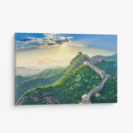 Tableau sur toile panorama de la Grande Muraille de Chine au lever du soleil – Wallnifity®