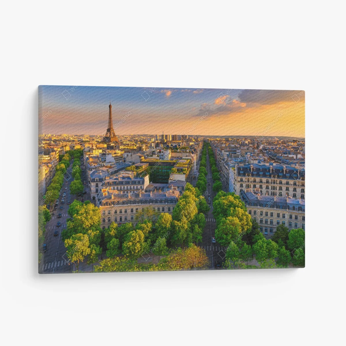 Tableau sur toile panorama doré de Paris et de la Tour Eiffel au crépuscule – Wallnifity® Tableau sur toile panorama doré de Paris et de la Tour Eiffel au crépuscule – Wallnifity®