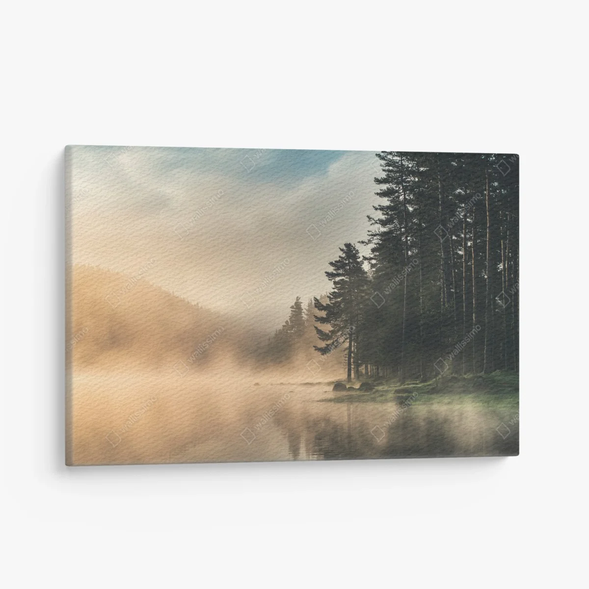 Tableau sur toile aurore brumeuse au bord du lac – Wallnifity® Tableau sur toile aurore brumeuse au bord du lac – Wallnifity®