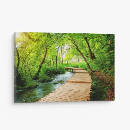 Tableau sur toile chemin en bois au cœur de Plitvice – Wallnifity®