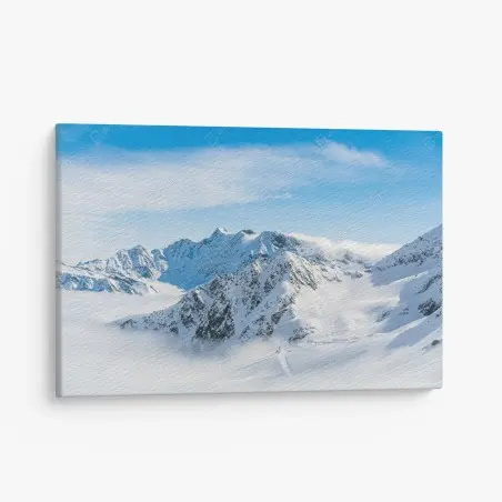 Tableau sur toile panorama alpin enneigé du Kaunertal, Autriche – Wallnifity®