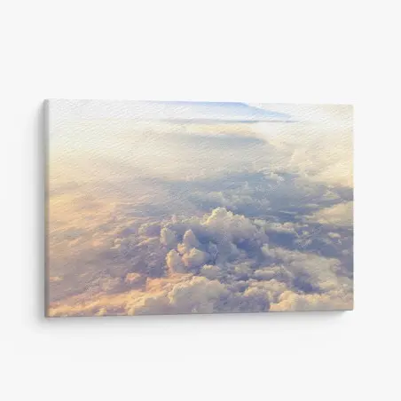 Tableau sur toile horizon doré au-dessus des nuages – Wallnifity®