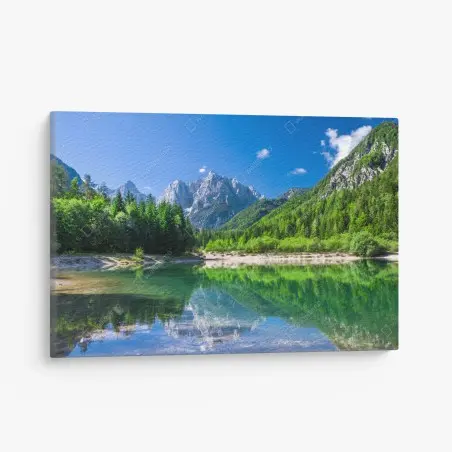 Tableau sur toile reflets de montagnes au lac cristallin – Wallnifity®