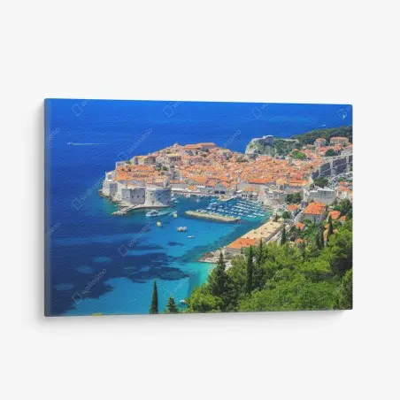 Tableau sur toile vue panoramique de Dubrovnik et de la mer Adriatique – Wallnifity®