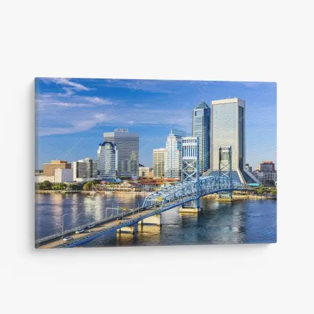 Tableau sur toile panorama de Jacksonville sur la rivière St. Johns – Wallnifity®