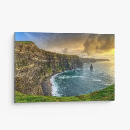 Tableau sur toile murmures atlantiques : falaises de Moher au coucher du soleil – Wallnifity®