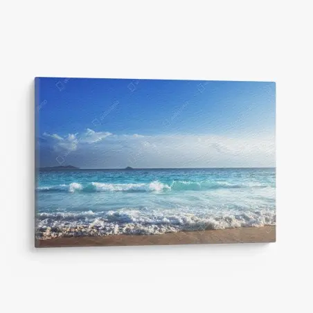 Tableau sur toile coucher de soleil sur la plage des Seychelles – Wallnifity®