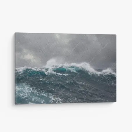 Tableau sur toile vagues déchaînées sous un ciel orageux – Wallnifity®
