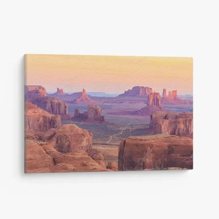 Tableau sur toile panorama désertique de Monument Valley au coucher du soleil – Wallnifity®