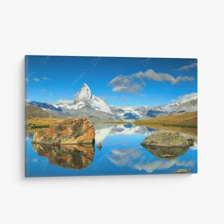 Tableau sur toile reflet du Cervin sur un lac alpin – Wallnifity®