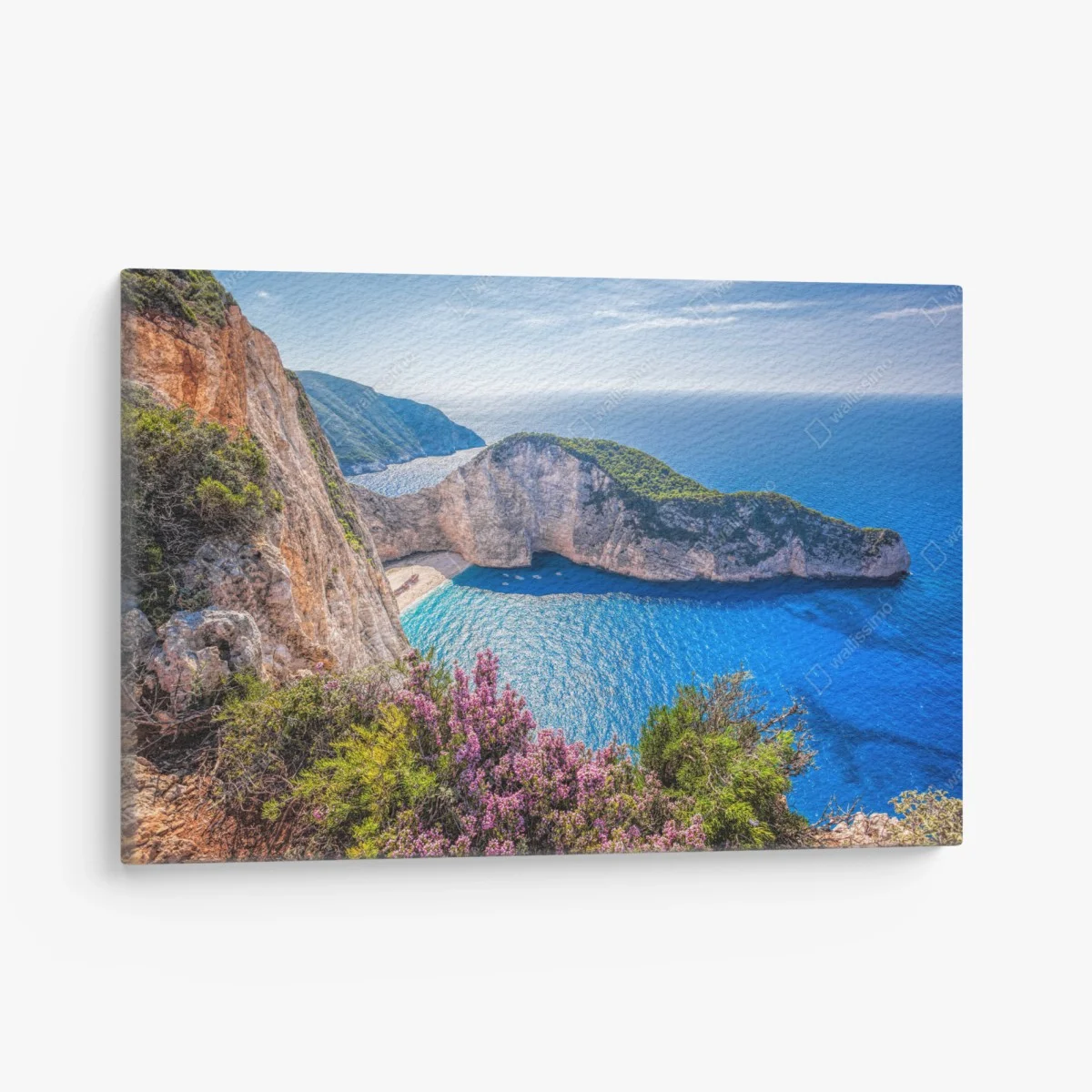 Tableau sur toile baie de Navagio à Zakynthos, falaises et mer turquoise – Wallnifity® Tableau sur toile baie de Navagio à Zakynthos, falaises et mer turquoise – Wallnifity®