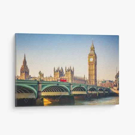 Tableau sur toile vue emblématique de Londres au bord de la Tamise – Wallnifity®
