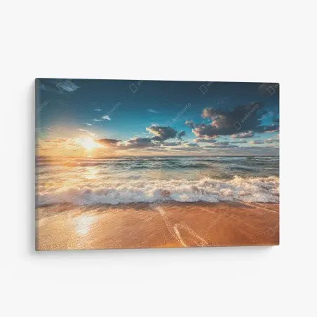 Tableau sur toile lever de soleil doré sur la mer – Wallnifity®