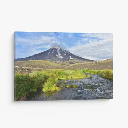 Tableau sur toile vue sereine du volcan Koryaksky – Wallnifity®