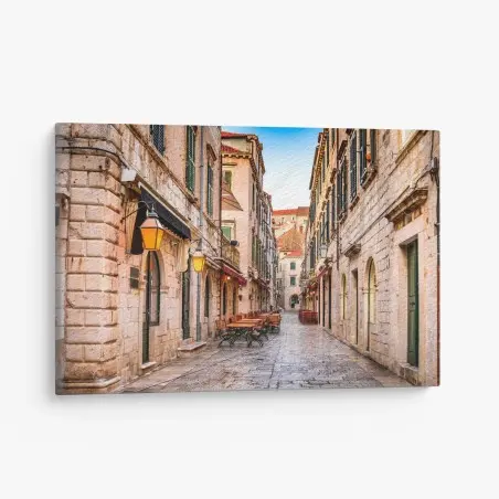Tableau sur toile ruelle pavée de Dubrovnik au charme médiéval – Wallnifity®
