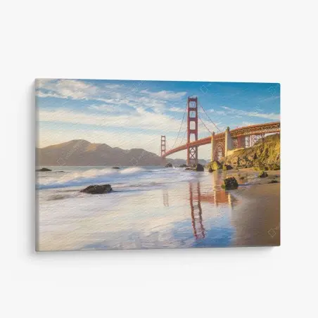 Tableau sur toile pont du Golden Gate à San Francisco au coucher du soleil – Wallnifity®