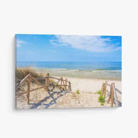 Tableau sur toile chemin sablonneux vers la plage de Lubiatowo, Mer Baltique – Wallnifity®