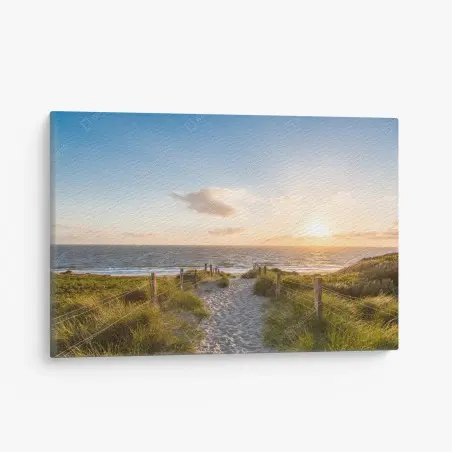 Tableau sur toile chemin vers l'océan au coucher du soleil – Wallnifity®