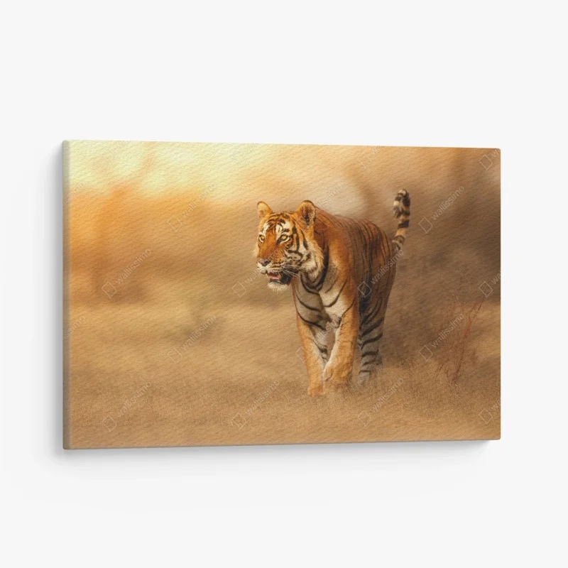 Tableau sur toile tigre majestueux au coucher de soleil – Wallnifity®