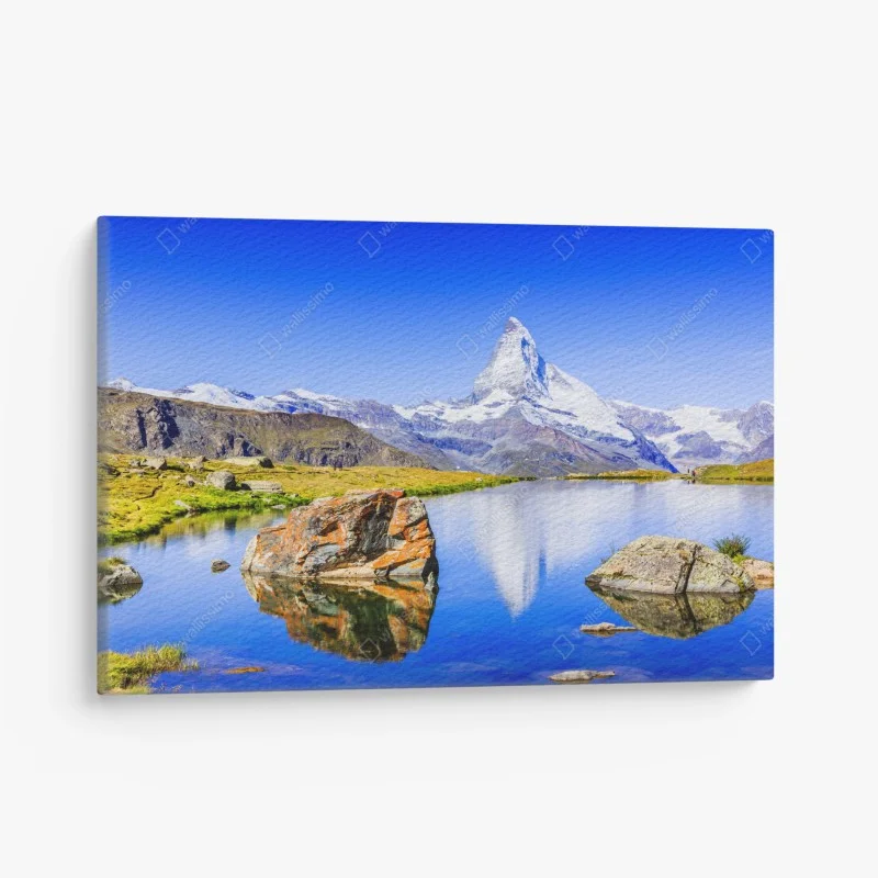 Tableau sur toile reflet du Cervin sur le lac Stellisee – Wallnifity®