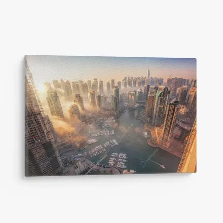Tableau sur toile Dubaï Marina au coucher de soleil – Wallnifity®