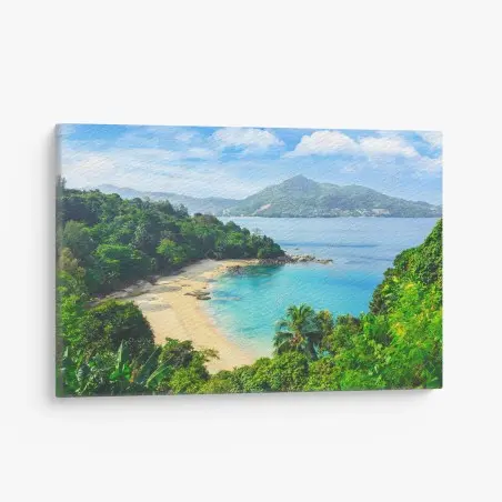 Tableau sur toile baie tropicale aux eaux turquoises – Wallnifity®
