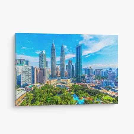 Tableau sur toile panorama urbain vibrant de Kuala Lumpur – Wallnifity®
