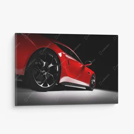 Tableau sur toile profil de voiture de sport rouge brillant – Wallnifity®
