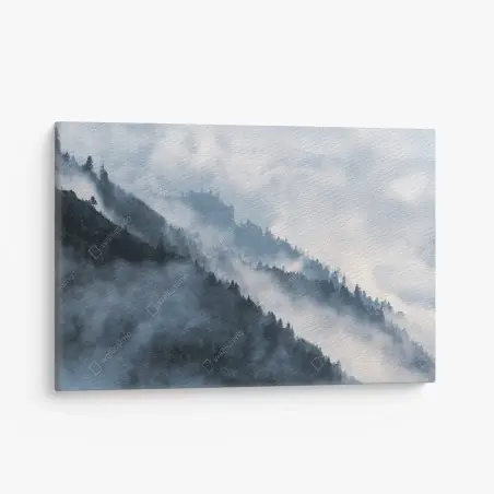 Tableau sur toile brume mystérieuse sur les crêtes forestières – Wallnifity®