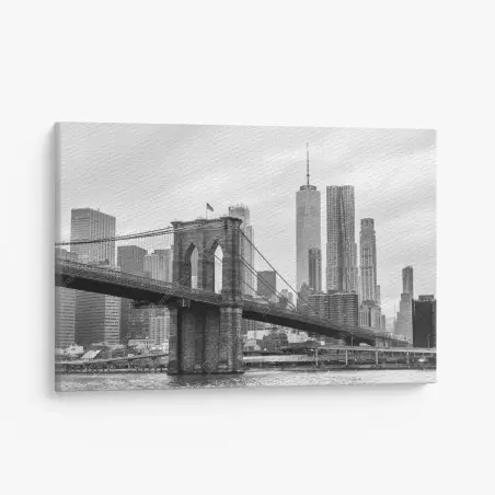 Tableau sur toile vue iconique du pont de Brooklyn et skyline de New York – Wallnifity®