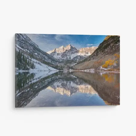 Tableau sur toile paysage montagneux aux reflets dorés – Wallnifity®