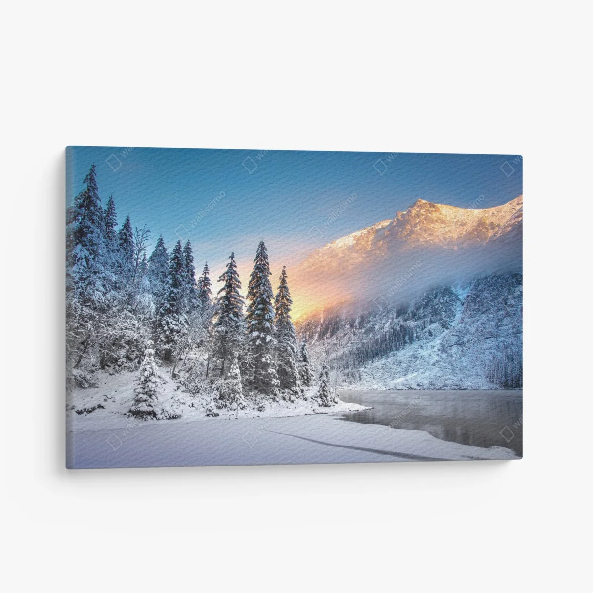 Tableau sur toile aube hivernale au bord du lac – Wallnifity® Tableau sur toile aube hivernale au bord du lac – Wallnifity®