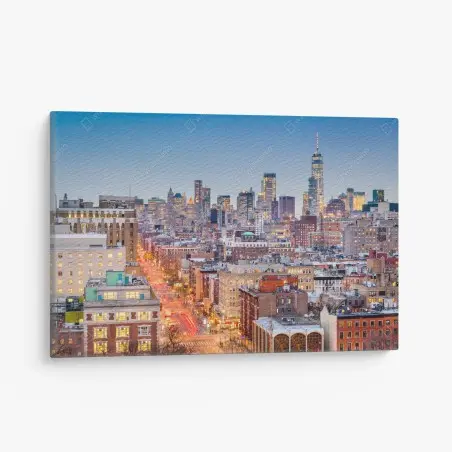 Tableau sur toile crépuscule sur Manhattan – Wallnifity®