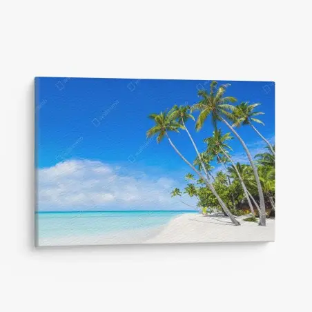 Tableau sur toile paradis tropical au bord de l'eau turquoise – Wallnifity®