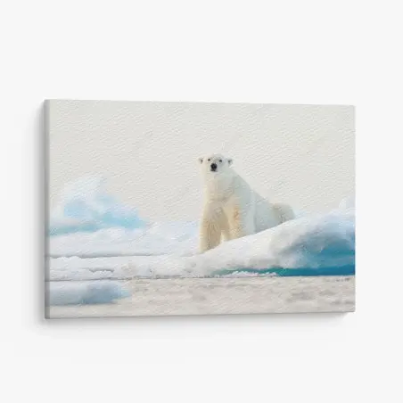 Tableau sur toile ours polaire sur la banquise à Svalbard – Wallnifity®