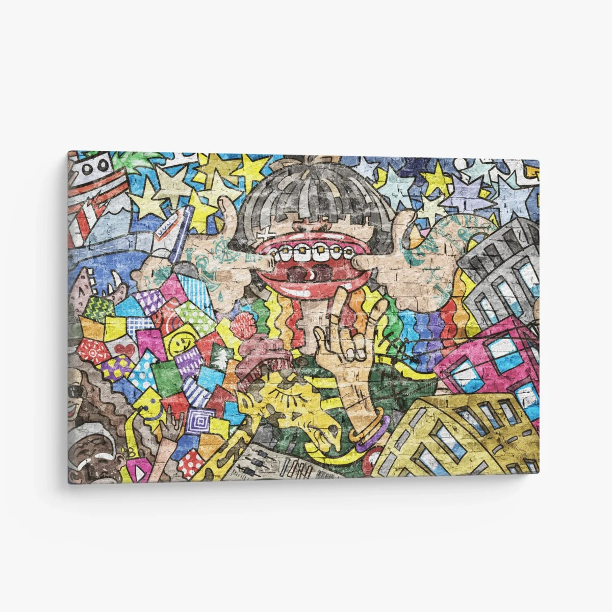Tableau sur toile fresque urbaine colorée et ludique – Wallnifity® Tableau sur toile fresque urbaine colorée et ludique – Wallnifity®