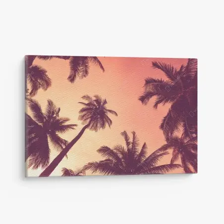 Tableau sur toile paradis tropical au crépuscule – Wallnifity®