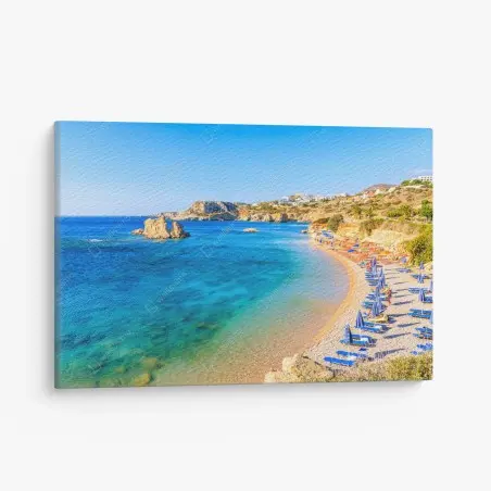 Tableau sur toile baie paradisiaque d'Ammopi, Karpathos – Wallnifity®