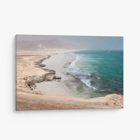 Tableau sur toile côte désertique et mer turquoise – Wallnifity®