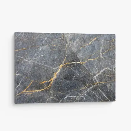 Tableau sur toile marbre gris aux veines dorées – Wallnifity®