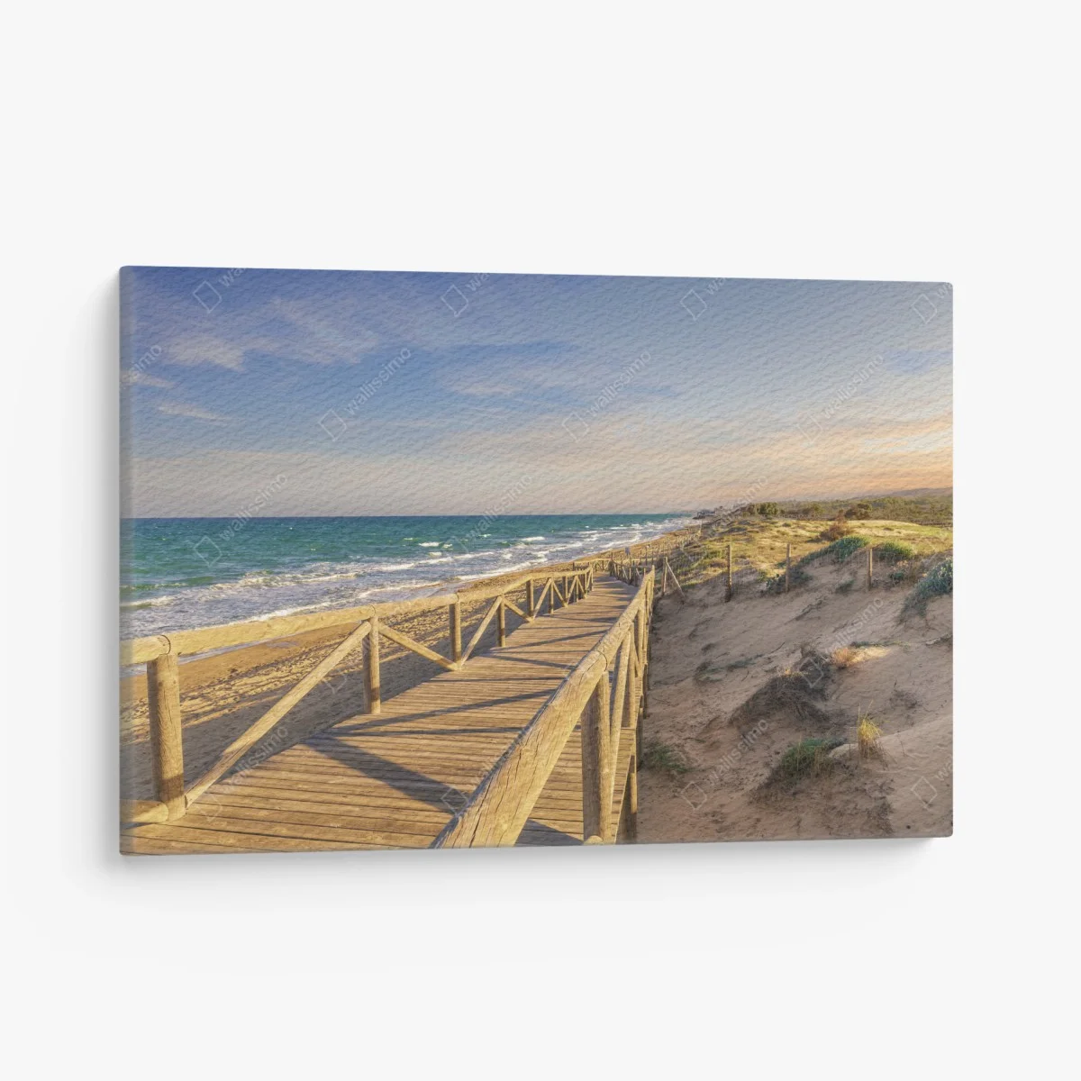 Tableau sur toile passerelle en bois vers la mer à Guardamar – Wallnifity® Tableau sur toile passerelle en bois vers la mer à Guardamar – Wallnifity®